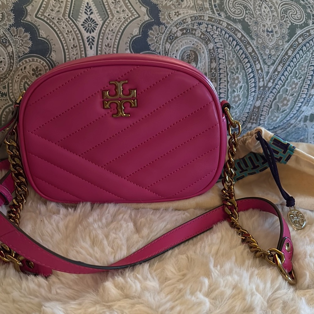 Tory Burch Pink Crossbody Bag with Gold Hardware